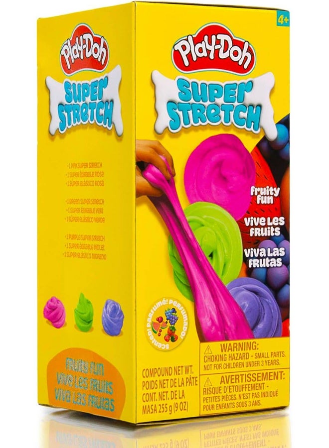 Play-Doh مجموعة برطمانات بلاي دو سوبر ستريتش فواكه ممتعة (255 جرام، عبوة من 3) - Image 2